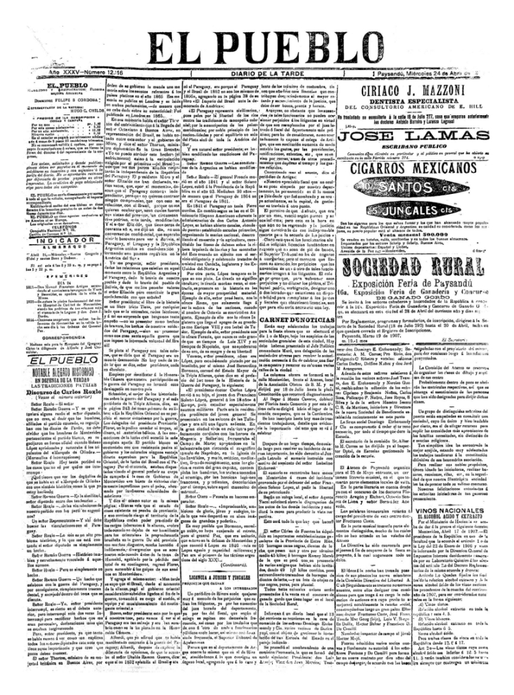 EL PUEBLO del 24/04/1907